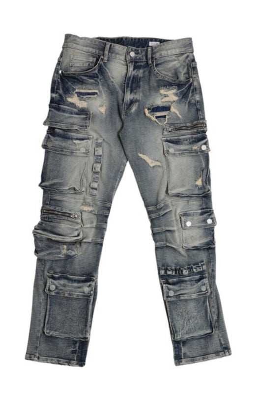 Urban Utility Distressed Cargo Denim