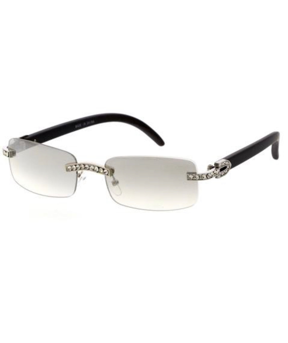 Luxe Crystal Rimless Sunglasses