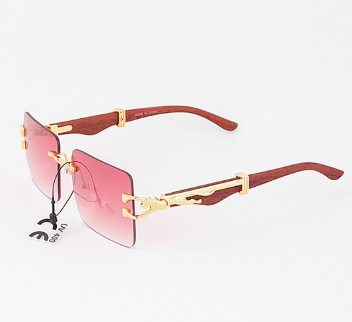 Majestic Lion Wood and Gold Sunglasses