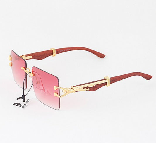 Majestic Lion Wood and Gold Sunglasses