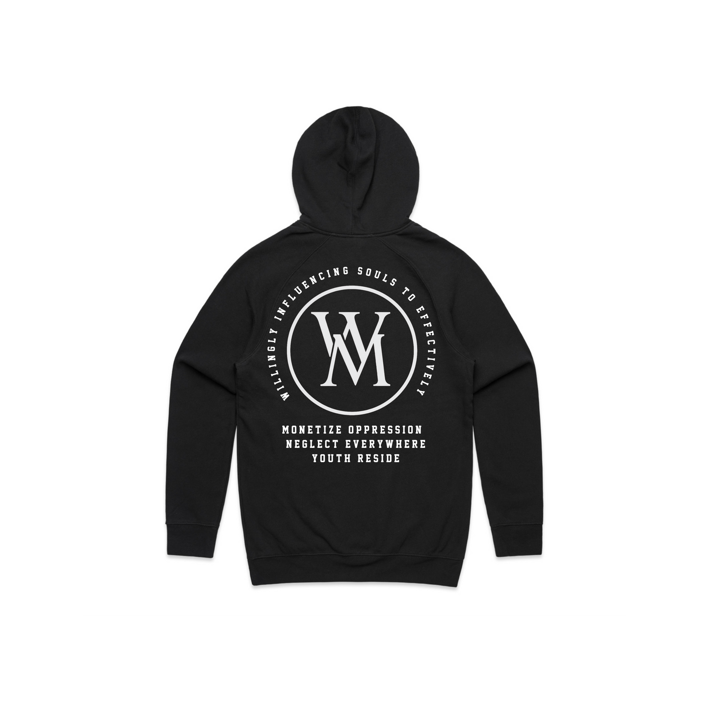 WM Monogram Pullover Hoodie - Black