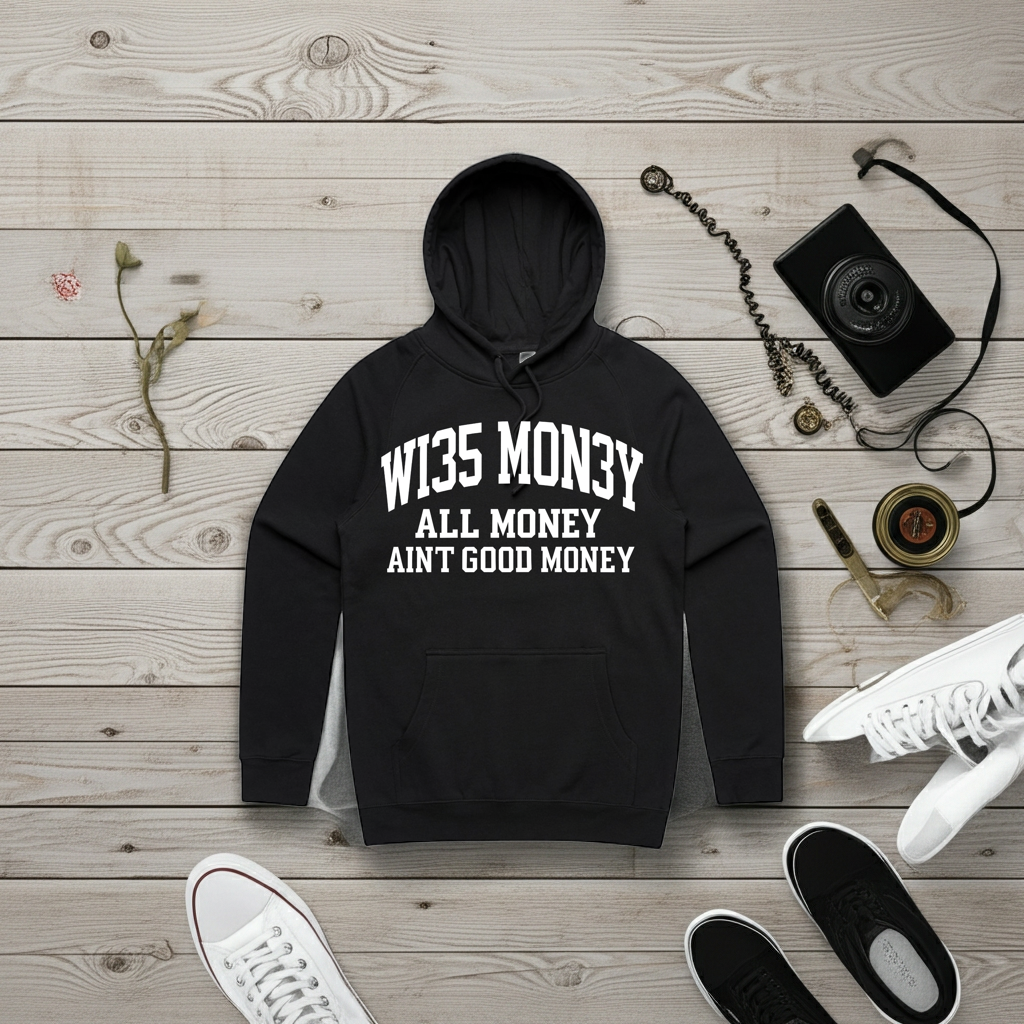 WM Monogram Pullover Hoodie - Black