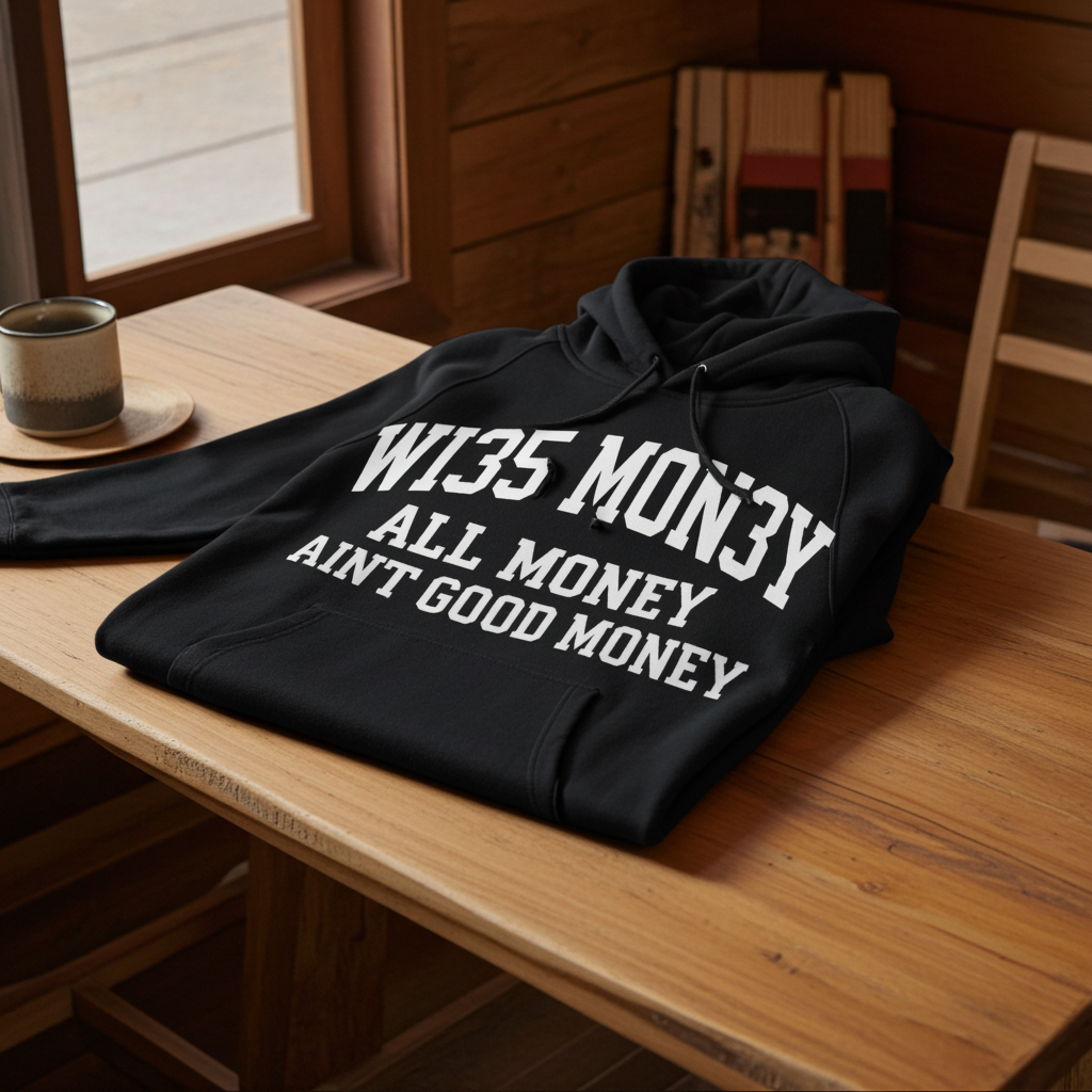 WM Monogram Pullover Hoodie - Black