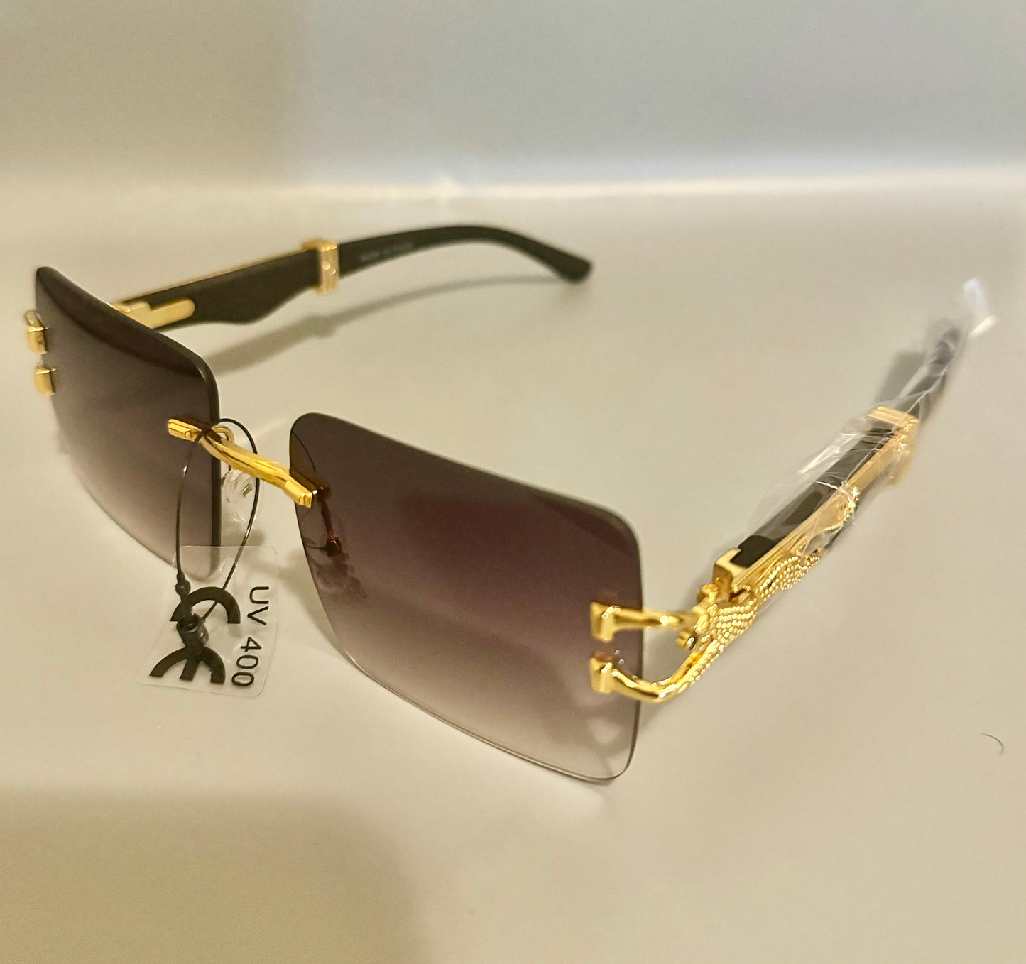 Majestic Lion Wood and Gold Sunglasses