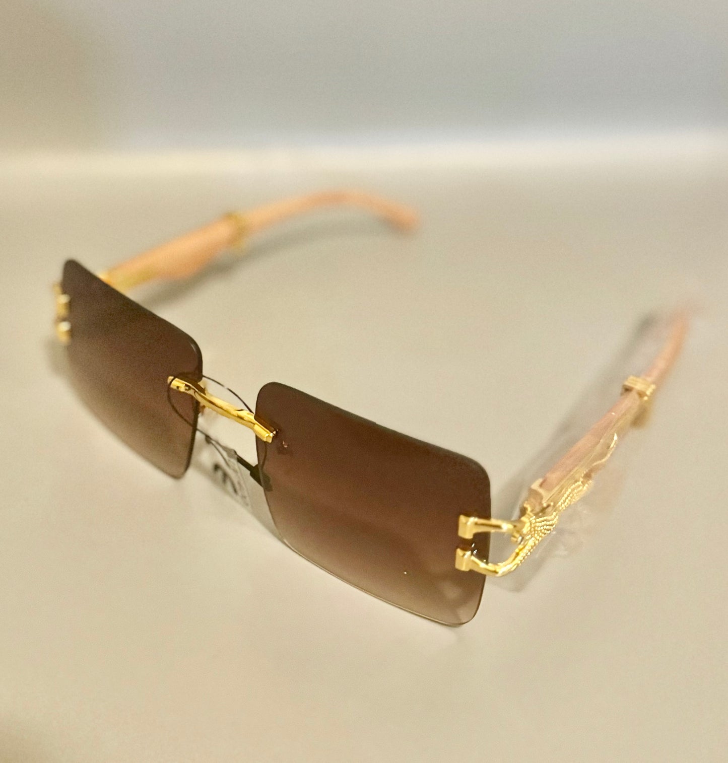 Majestic Lion Wood and Gold Sunglasses