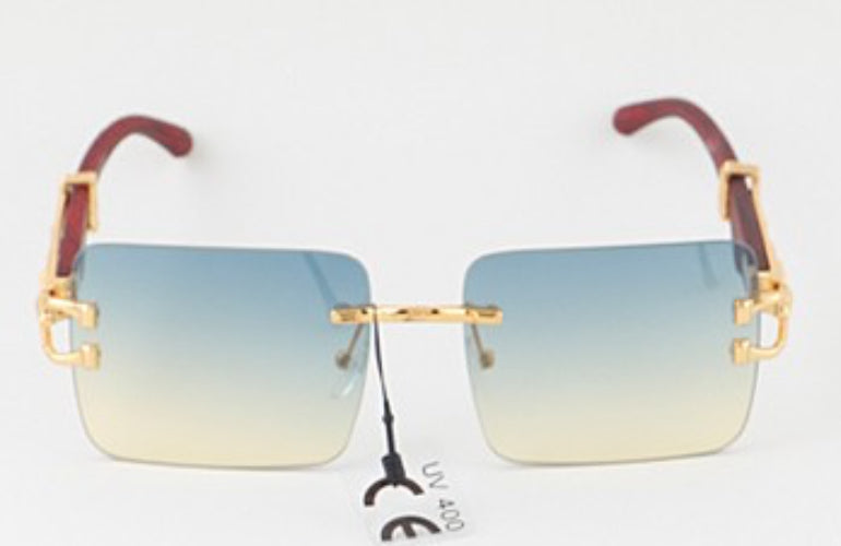 Majestic Lion Wood and Gold Sunglasses