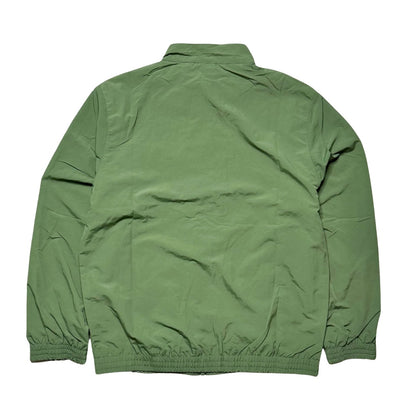 Olive Green Nylon Zip-Up Track Jacket
