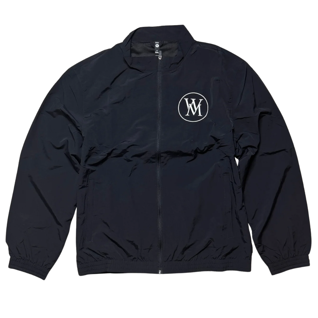 Olive Green Nylon Zip-Up Track Jacket