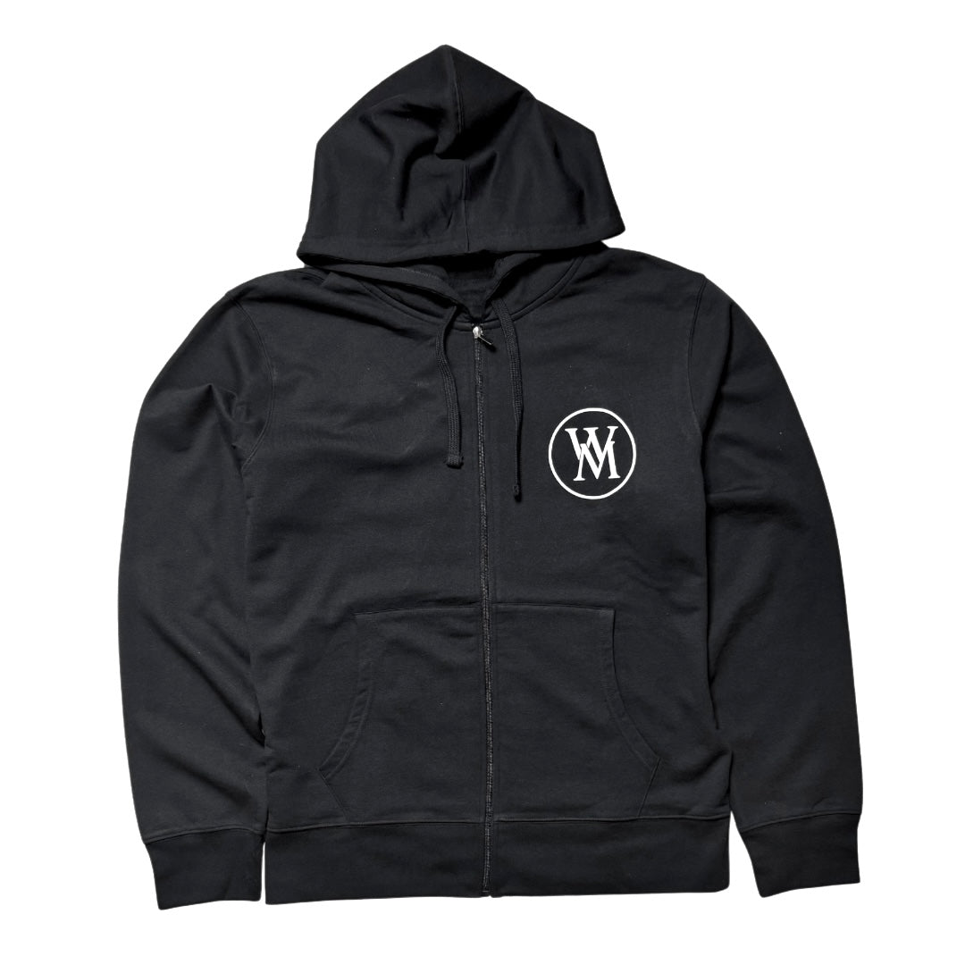 Wi35 Mon3y Men's Lightweight Fleece Zip-Up Hoodie – Charcoal Gray