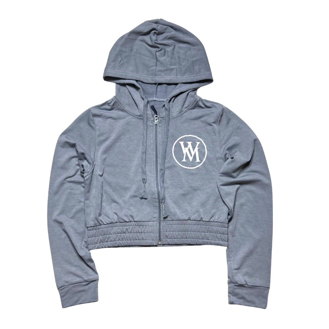 Wise Money Lady-Hero Cropped Zip-Up Hoodie