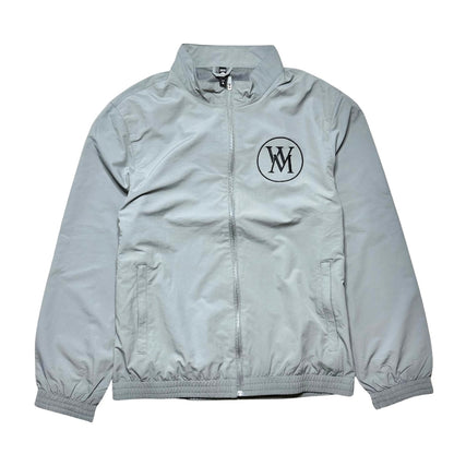 Olive Green Nylon Zip-Up Track Jacket