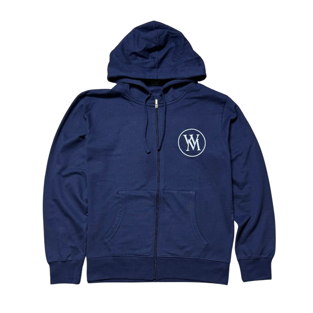 Wi35 Mon3y Men's Lightweight Fleece Zip-Up Hoodie – Charcoal Gray