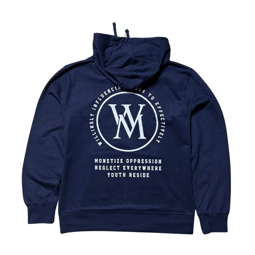 Wi35 Mon3y Men's Lightweight Fleece Zip-Up Hoodie – Charcoal Gray