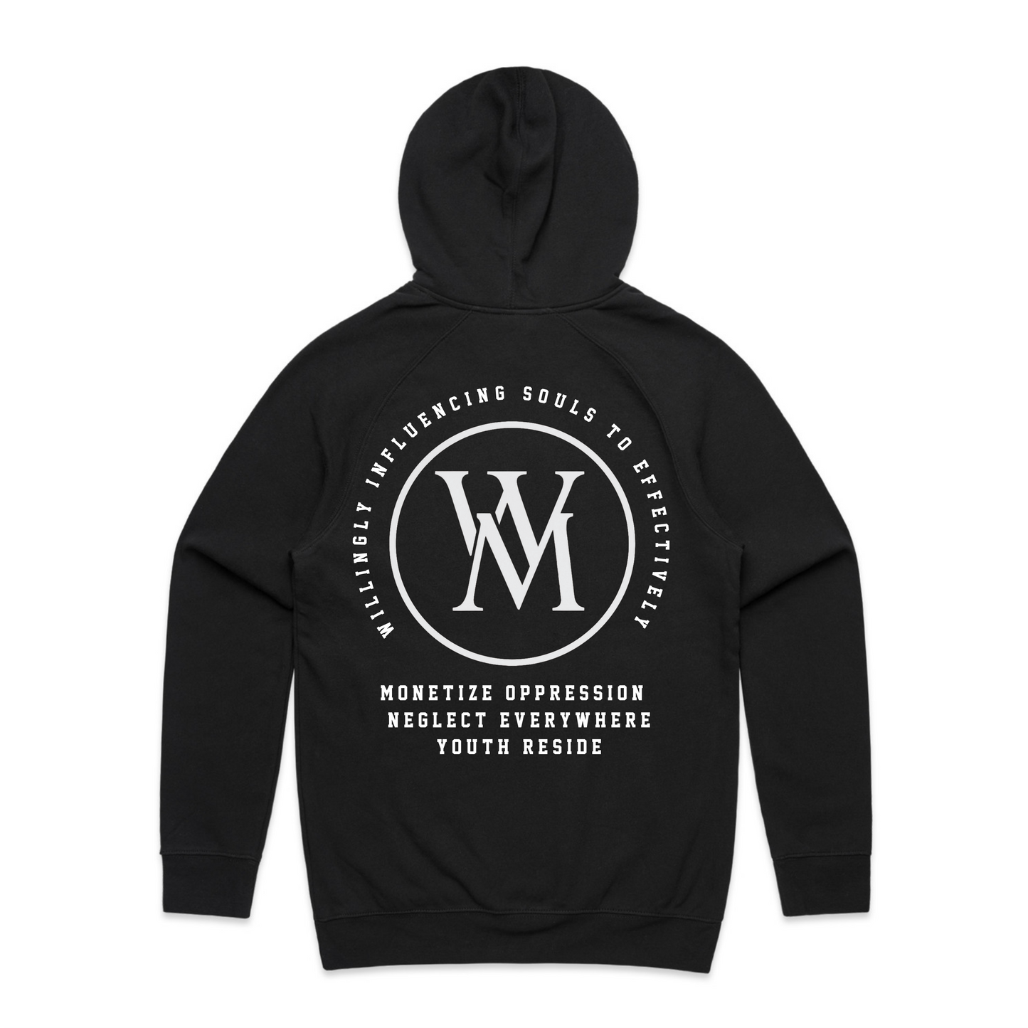 WM Monogram Pullover Hoodie - Black